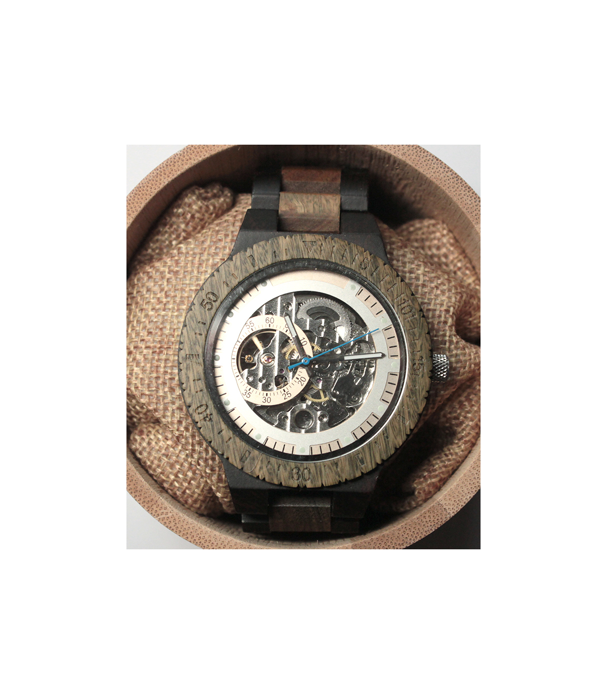 Houten Horloge met Mechanisch Uurwerk