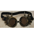 steampunk zwart leren riem tas en flesjes