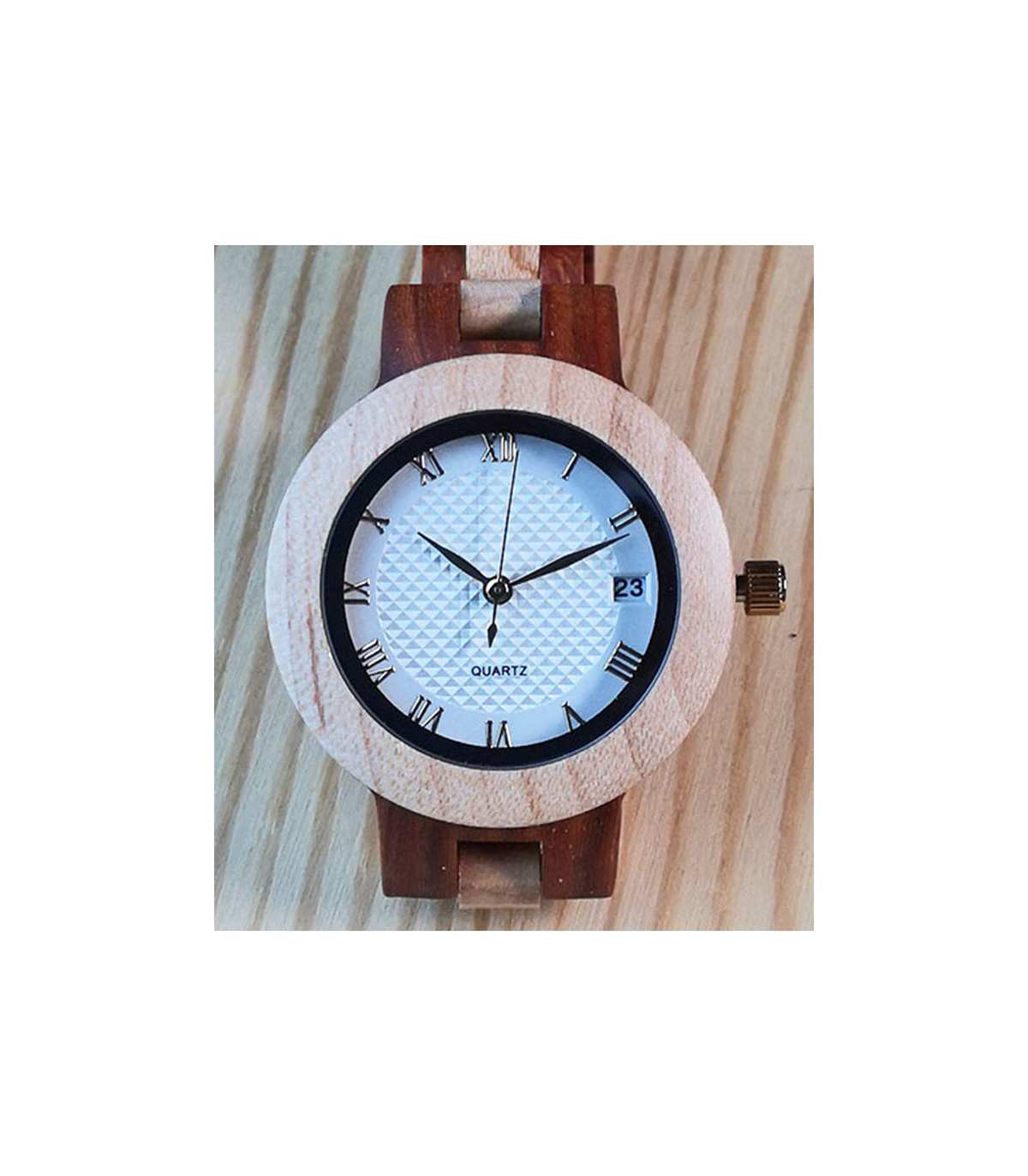 Houten horloge 2-kleurig