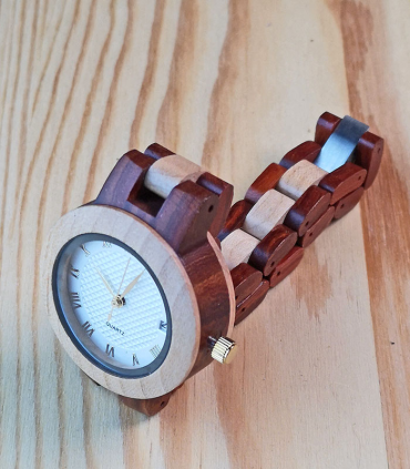 Houten horloge 2-kleurig