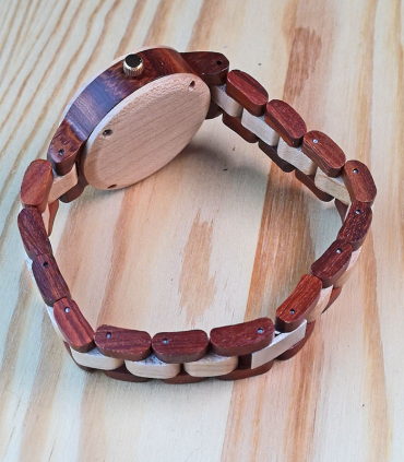 Houten horloge 2-kleurig