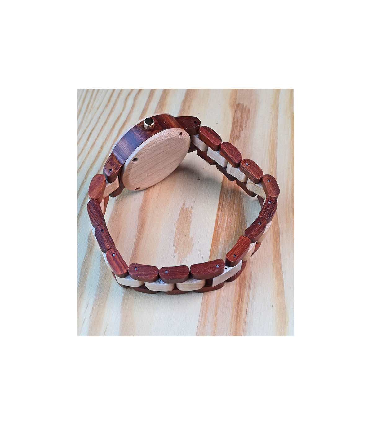 Houten horloge 2-kleurig