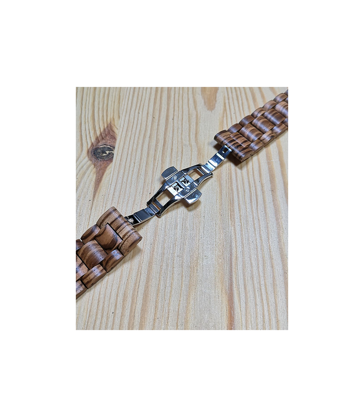 Zebrahout horlogeband 22 mm