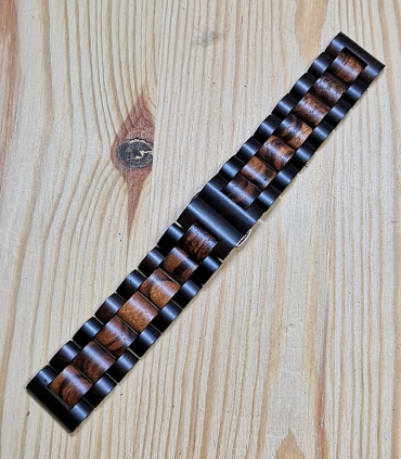 Zebrahout horlogeband 22 mm