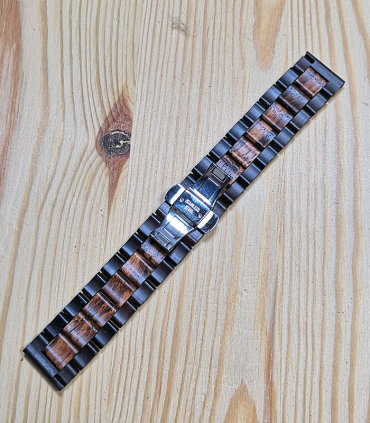 Zebrahout horlogeband 22 mm