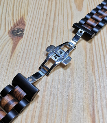Zebrahout horlogeband 22 mm
