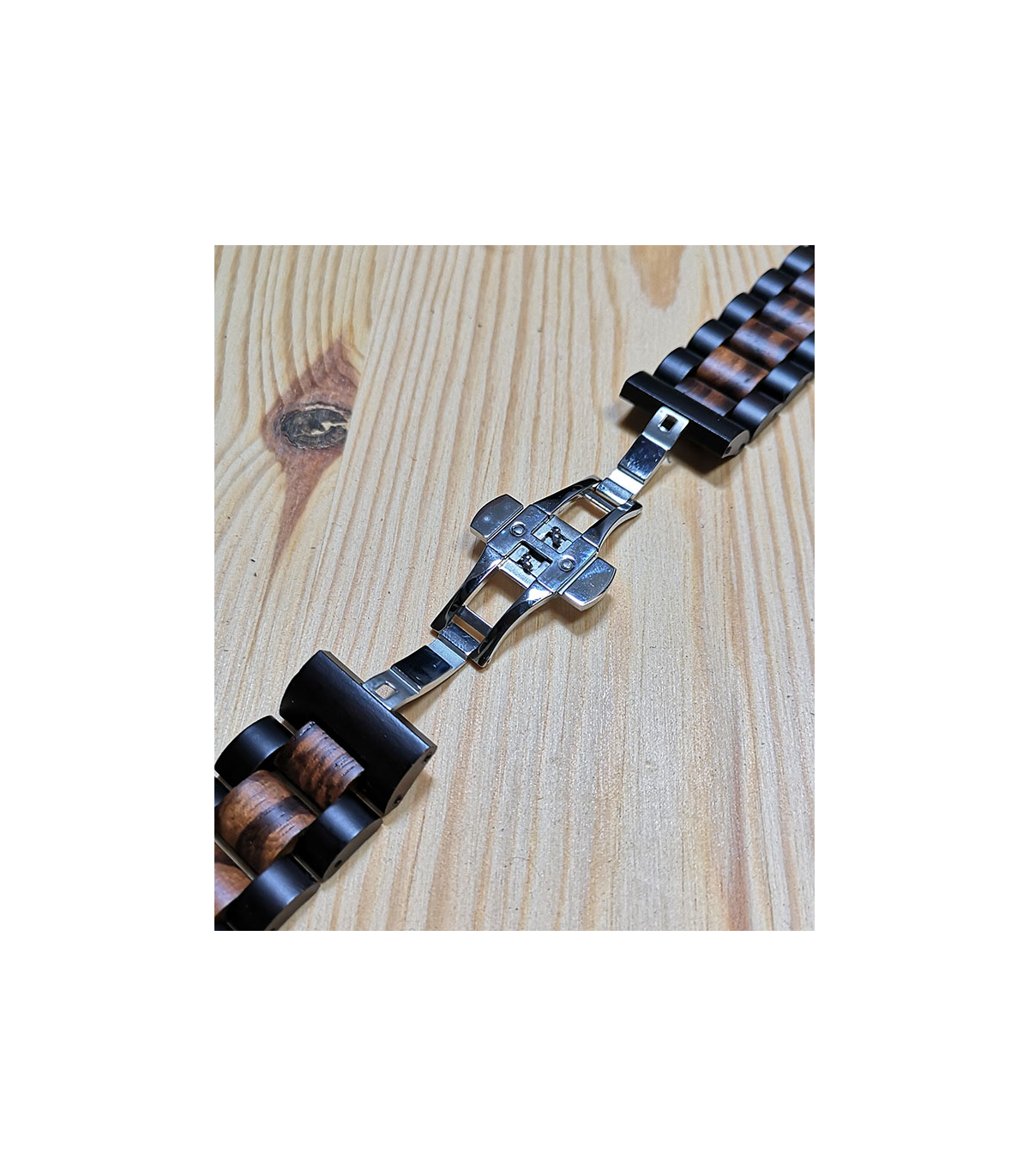 Zebrahout horlogeband 22 mm