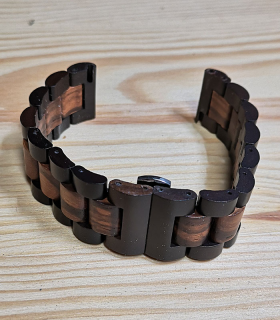 Zebrahout horlogeband 22 mm