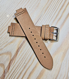 Bruin Rundleren Horlogeband voor houten horloge