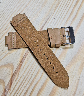 Bruin Rundleren Horlogeband voor houten horloge