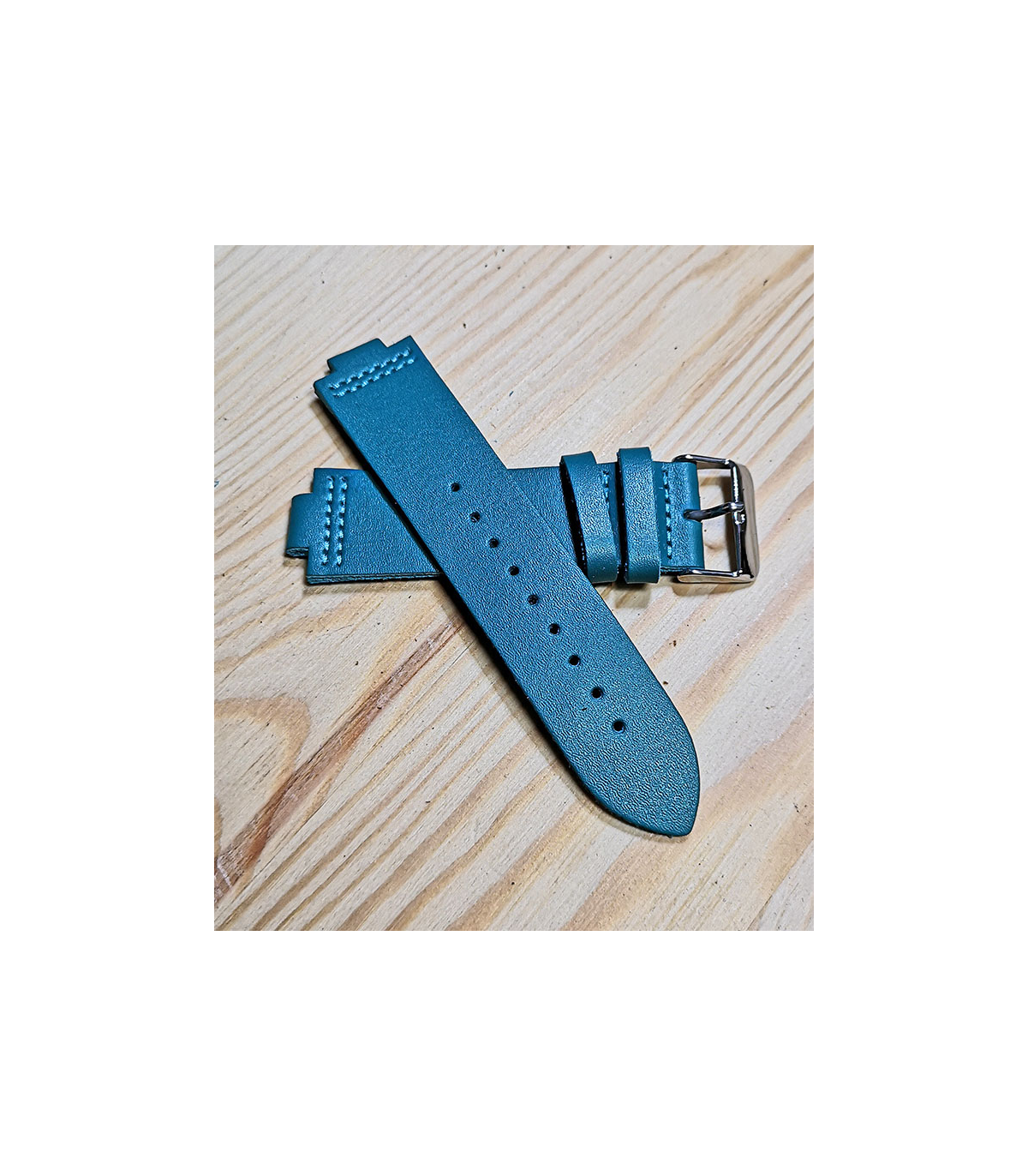 Zwart Rundleren Horlogeband voor houten horloge