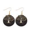 Houten Afrikaanse Oorbellen tree of Life (metaal)