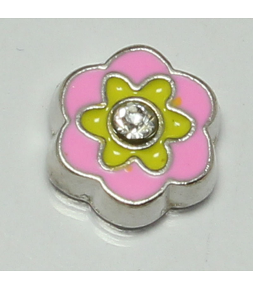 Charm bloem roze/geel