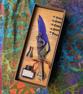Caligrafie pen Veer Blauw