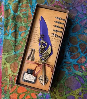 Caligrafie pen Veer Blauw