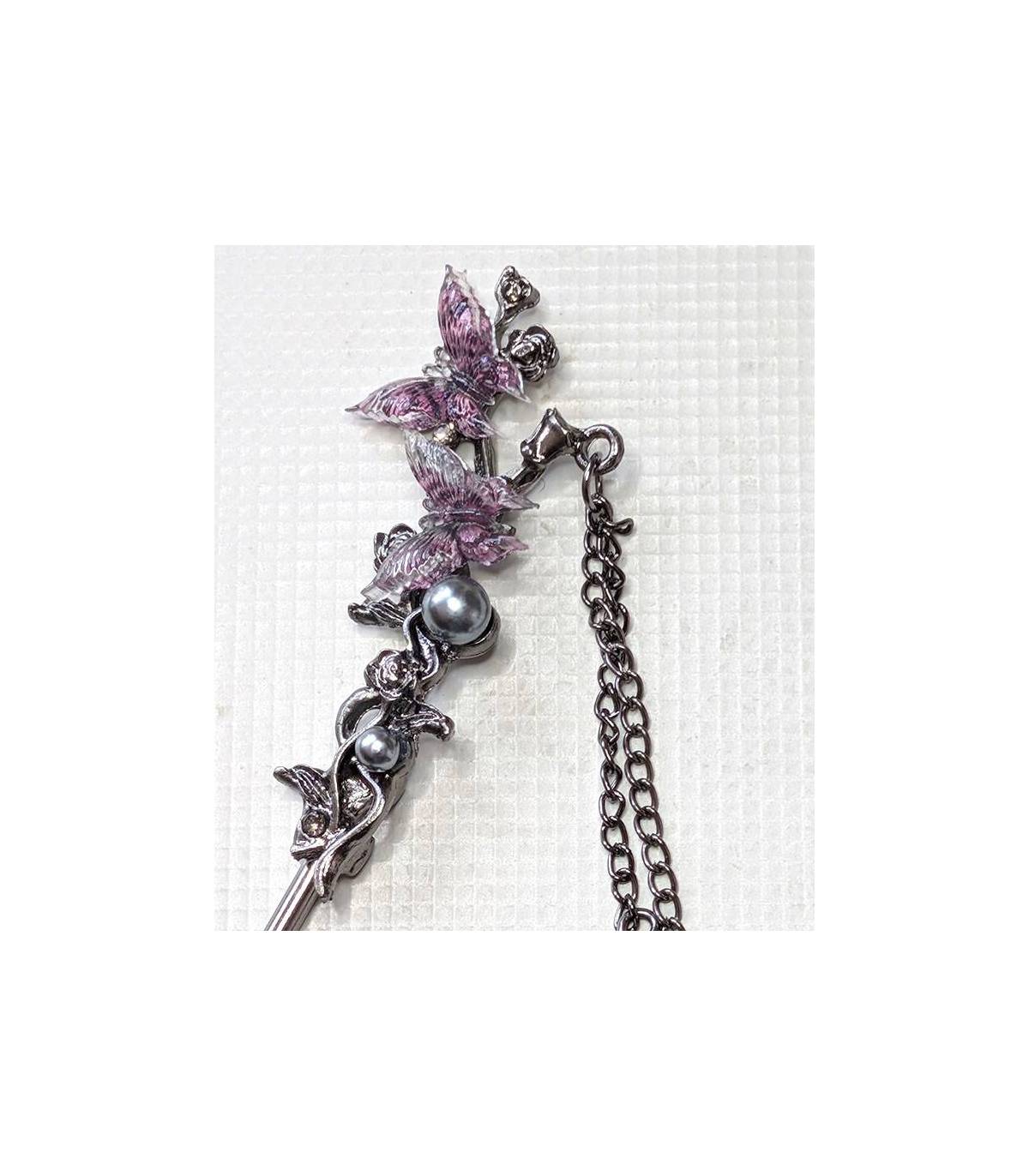 Haarpen Butterfly Purple