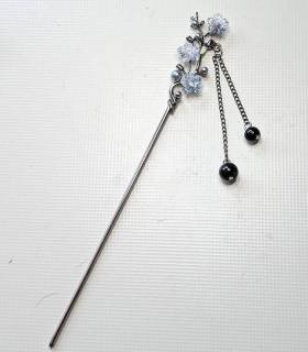 Haarpen Blauwe Bloemen