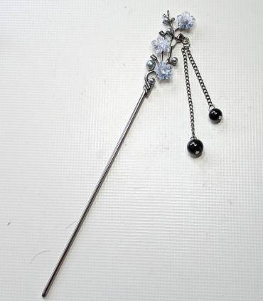 Haarpen Blauwe Bloemen