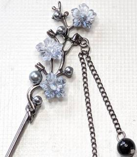Haarpen Blauwe Bloemen