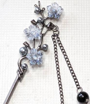 Haarpen Blauwe Bloemen