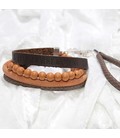 PAKKET C, 4-delig, Stoere snake-armband, kralenarmband en tekstband + sleutelhanger