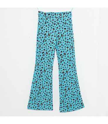 Flaired Broek 'Blue tiger' met verstelbare taille band