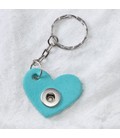 Sleutelhanger  mini hart donker turquoise hart ong. 3.5cm