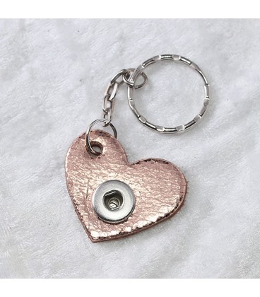Sleutelhanger mini hart  l roze metallic ong. 3.5cm