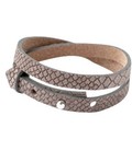 Cuoio band leer Reptile 8 mm dubbel voor 12 mm cabochon Taupe grey