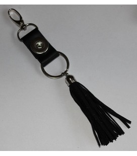 click sleutel en tas  hanger lux zwart met kwast