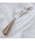 sleutel en tas  hanger lux bruin met kwast